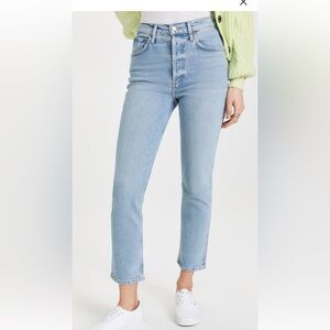 Agolde Riley High Rise Straight Crop Jeans size 28